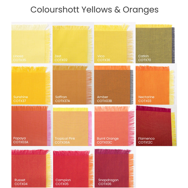 Colourshott Yellows & Oranges Labelled Sample Swatch