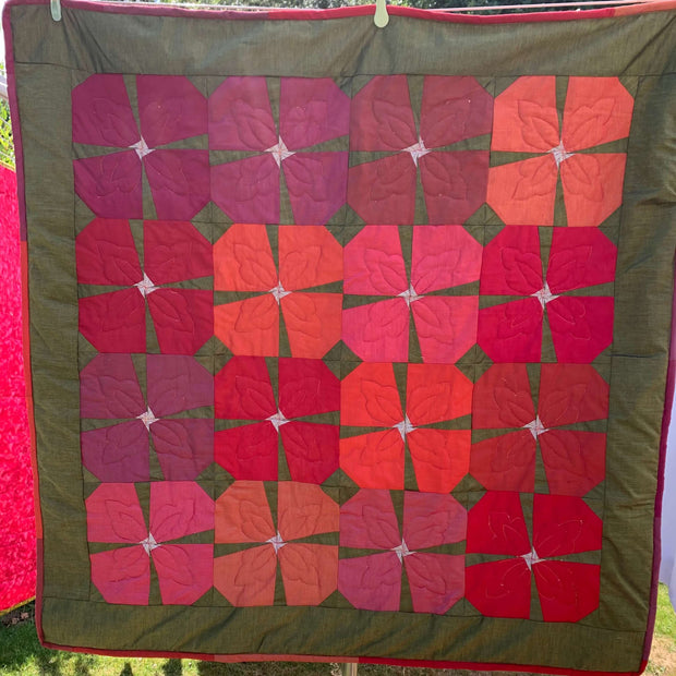 Flower Bed Quilt 43.5" x 43.5" by Kate Evans