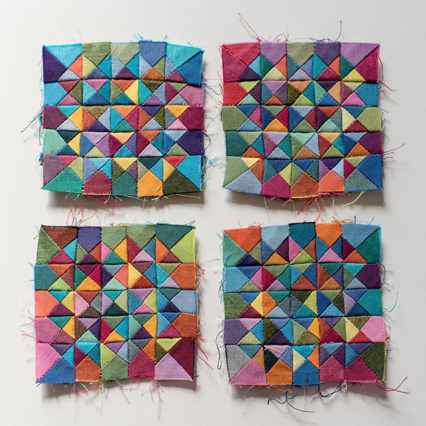 Four Multicolor 2.5 inch square Minis by Lynn Carson Harris